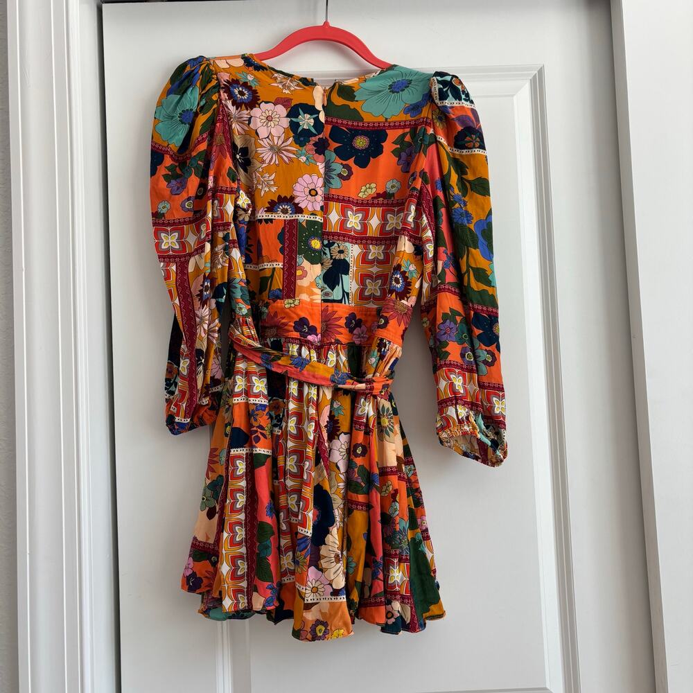 LaRoque Original Women’s Emma Dress Coral Cabo Sz S Tropical Long Sleeve - Picture 6 of 13